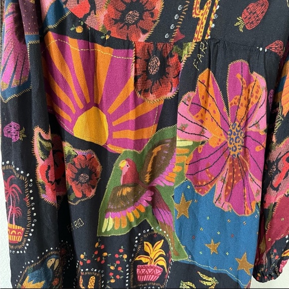 NWT FARM Rio Crazy Mix One-Shoulder Midi Dress Size S - Picture 9 of 14